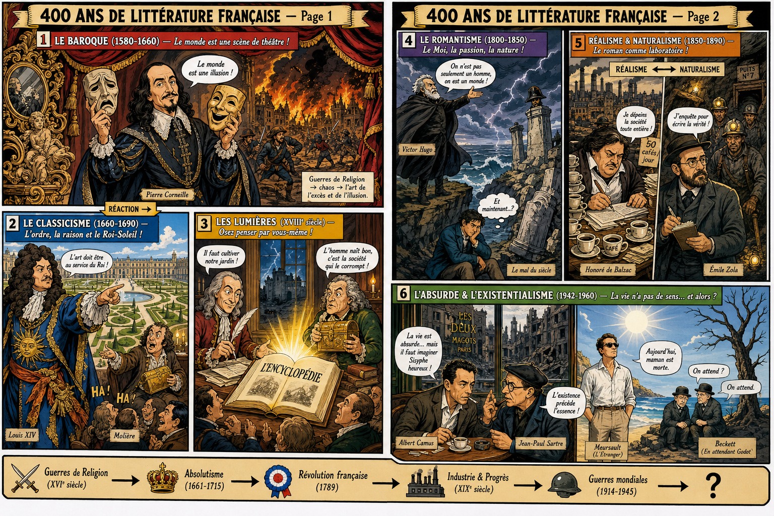 400 ans de littérature française — illustration BD